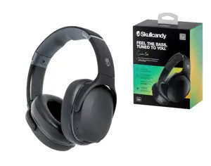 "Skullcandy" belaidės ausinės "Crusher Evo" su ausinėmis, galvos juosta, mikrofonu, tikra juoda spa…