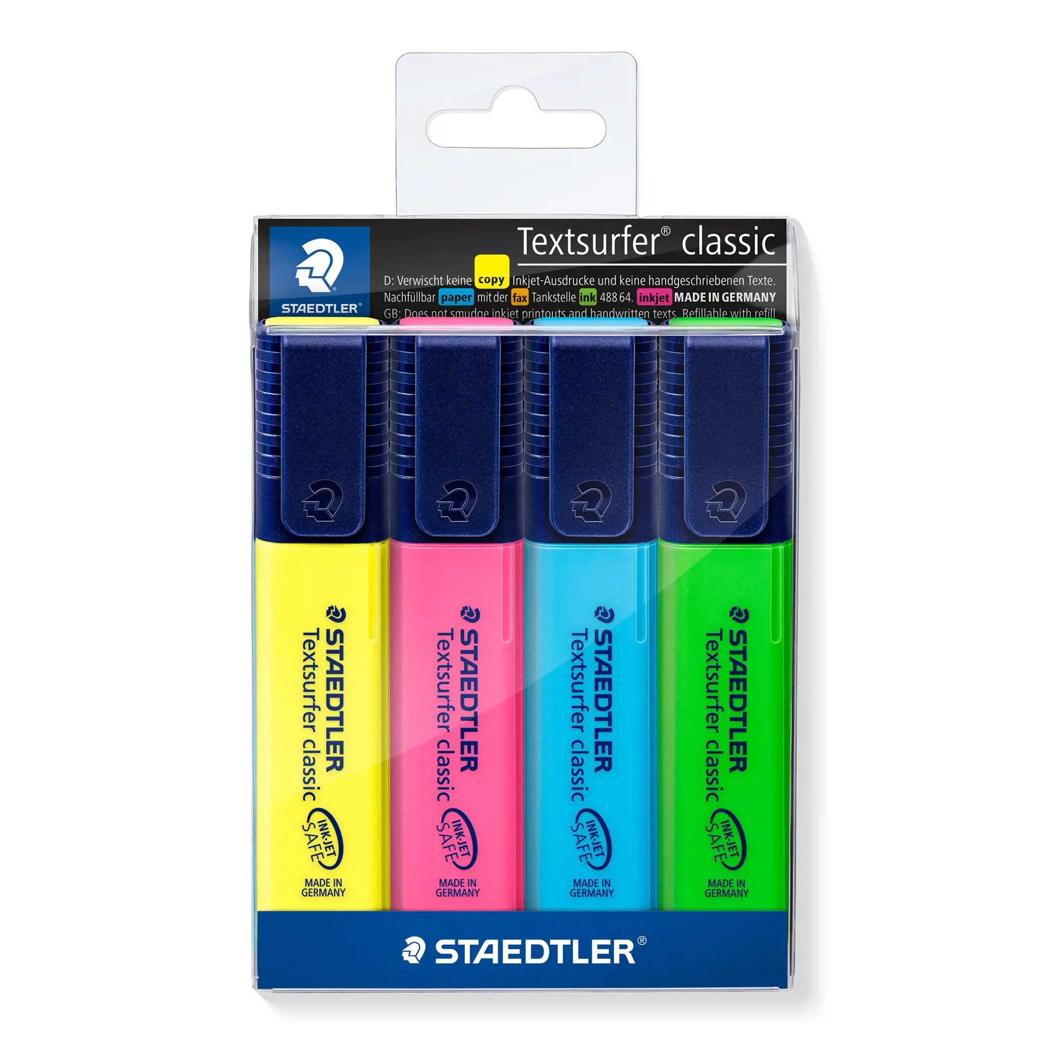 Teksto žymekliai STAEDTLER TEXTSURFER 364, 4 spalvų rinkinys