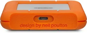 LACIE RUGGED 5TB USB-C USB3.0 Atsparus kritimui, sutraiškymui ir lietui, skirtas naudoti bet kokioje vietovėje, oranžinis