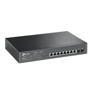 "TP-Link JetStream" 10 prievadų Gigabit Smart PoE komutatorius su 8 prievadais PoE+, valdomas, L2/L2+, Gigabit Ethernet (10/100/1000), maitinimas per Ethernet (PoE), montuojamas į stovą, 1U