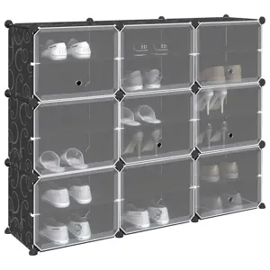 Storage Cube Organizer su 9 kubeliais ir durelėmis juodas PP