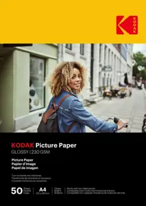 Blizgus Fotopopierius Kodak, A4, 230 g/m², 50 psl.