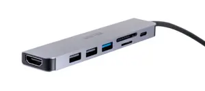 UNITEK H1118A HUB USB-C 7in1 PD 100W HDMI 4K ALU