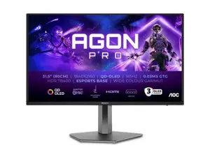 AOC | AG326UD | 32 " | OLED | 165 Hz | 0.03 ms | 3840 x 2160 pixels | 250 cd/m² | HDMI ports quanti…