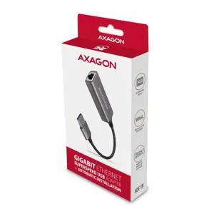 AXAGON ADE-TR A tipo USB 3.2 Gen 1 - Gigabit Ethernet 10/100/1000 adapteris, metalinis, titano pilkos spalvos