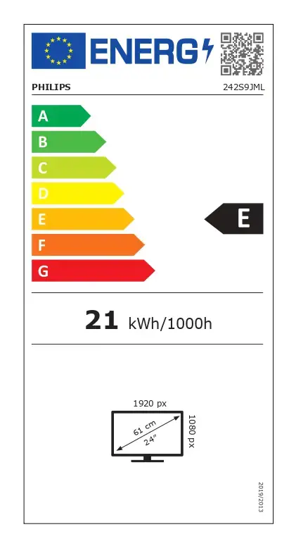 Monitorius PHILIPS 242S9JML/00 23.8inch 1920x1080 VA Flat H/A 130 MM 4ms GtG 75Hz USB HUB SPEAKERS DP HDMI