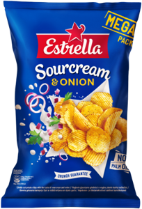 Traškučiai ESTRELLA, grietinės ir svogūnų skonio, 250 g