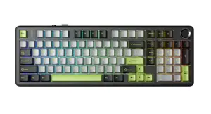 F99 Pro Black+Grey+Green GrayWood RGB AULA gasket keyboard