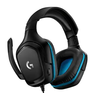 LOGITECH G432 laidinės 7.1 žaidimų ausinės - odinės - juodos/mėlynos spalvos - USB