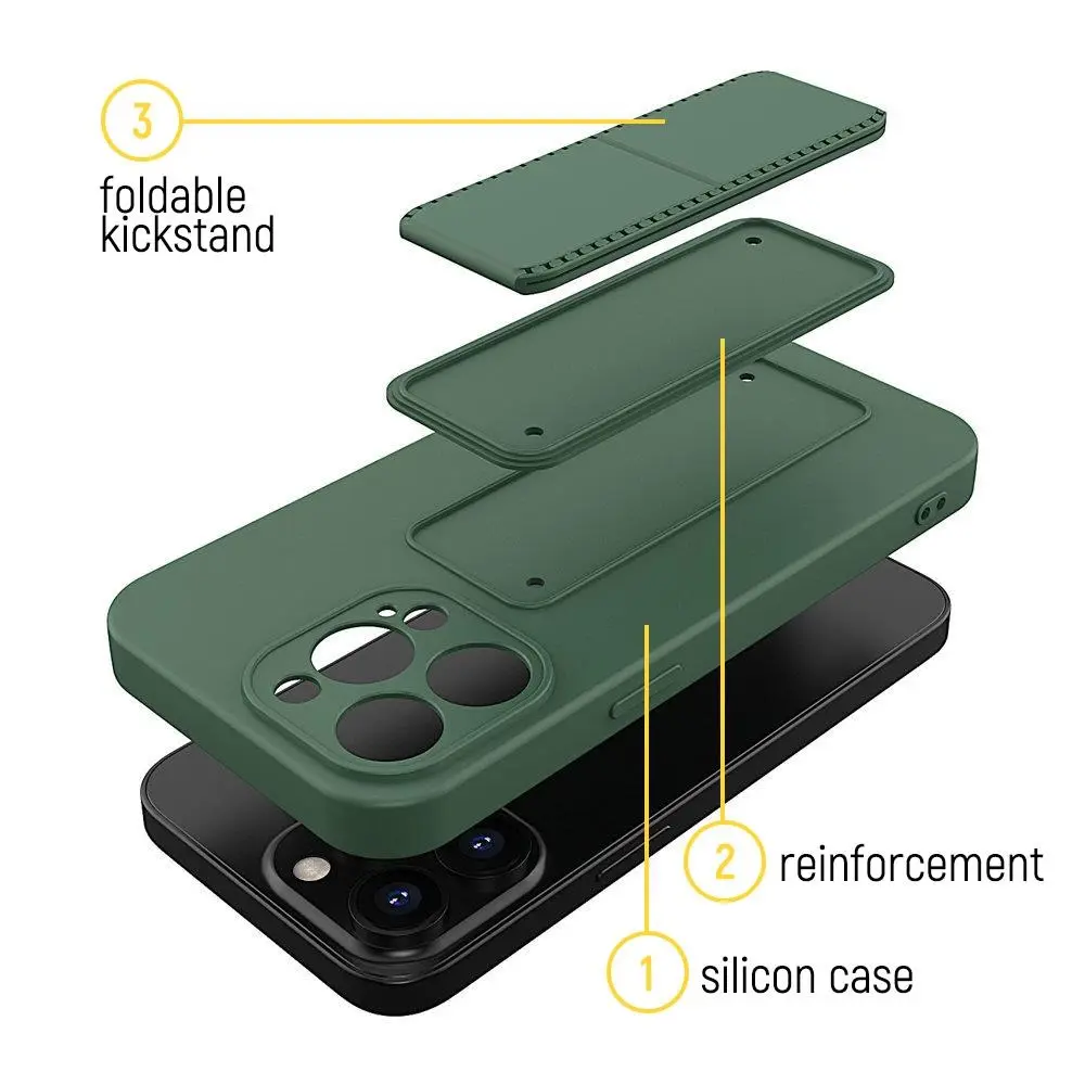 "Wozinsky Kickstand Case" silikoninis stovo dangtelis, skirtas "Samsung Galaxy S22", raudonas