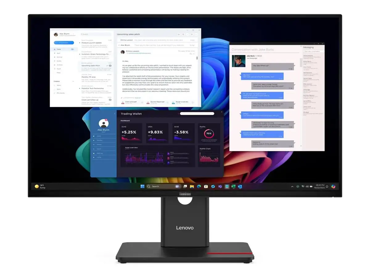 LENOVO 27" T27UD-40 UHD IPS 16:9 DP/HDMI/USB-C(96W)/RJ45