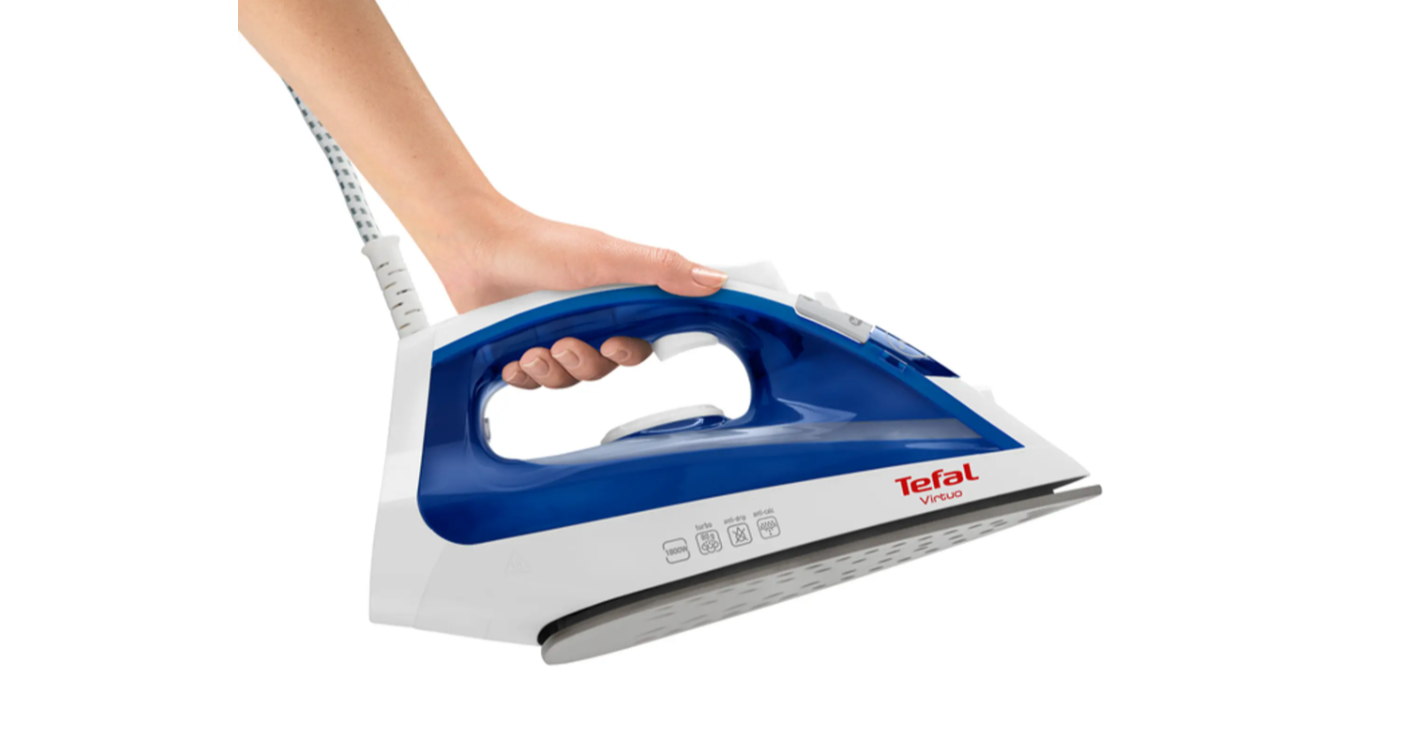 "Tefal Virtuo FV1711", garų lygintuvas, "Durilium" padas, 1,9 m, 80 g/min, violetinis, baltas, 24 g/min