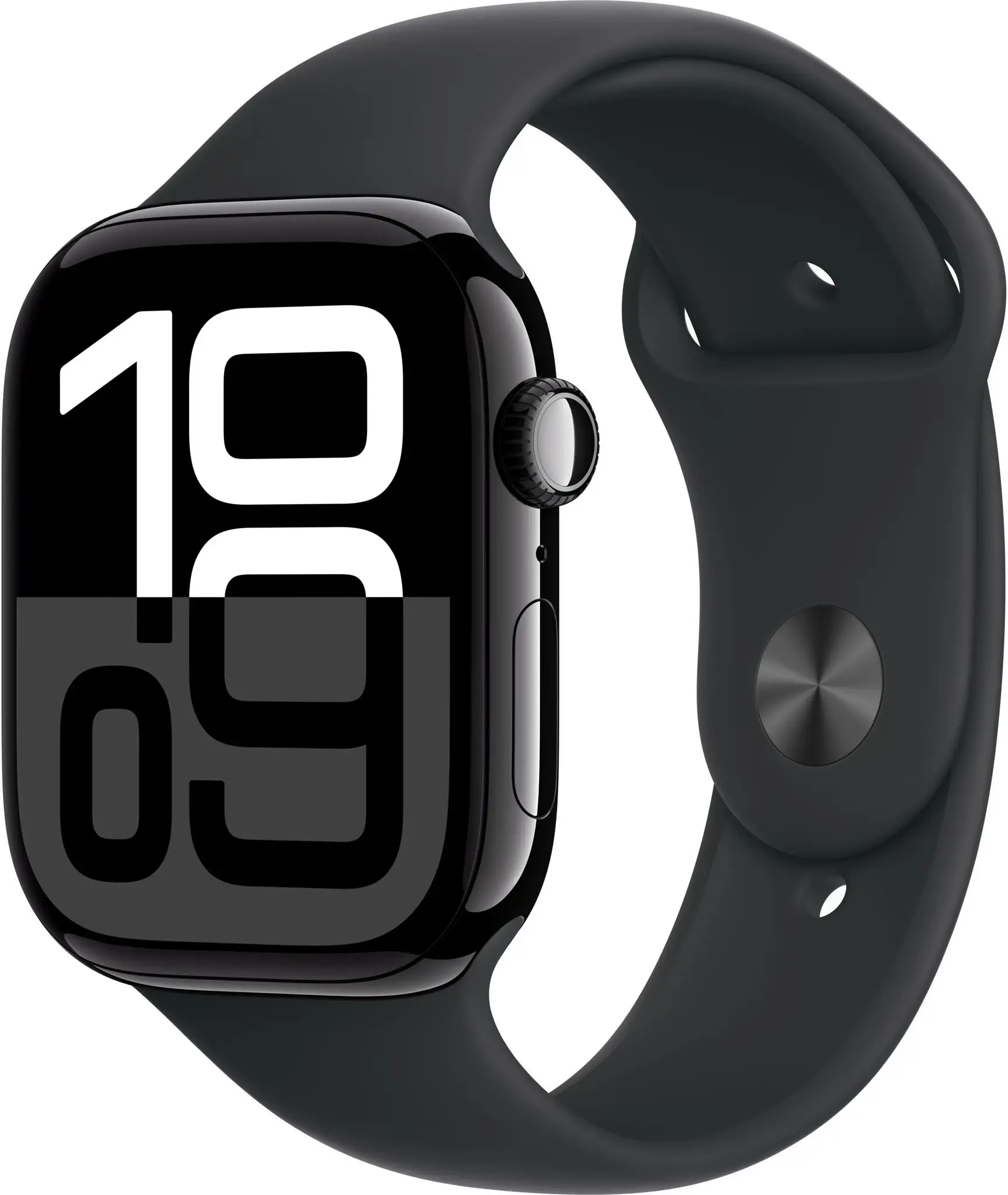 Apple Watch Series 10 GPS 46mm Jet Black Aluminium Case with Black Sport Band - S/M