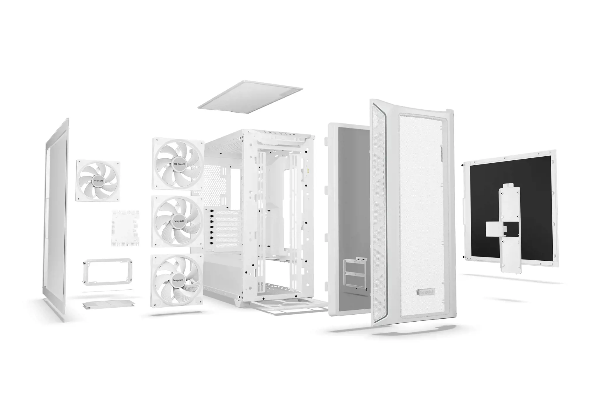 Būkite tylūs! Shadow Base 800 FX White, Midi Tower, Kompiuteris, Balta, ATX, EATX, micro ATX, Mini-ITX, Akrilonitrilo butadieno stirenas (ABS), Plienas, Grūdintas stiklas, Multi