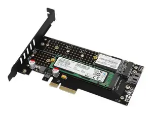 AXAGON PCEM2-D PCI-E 3.0 4x - DUAL M.2 SSD (NVMe + SATA), dviguba įtampa, iki 110 mm SSD