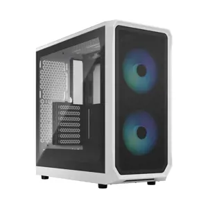 Fractal Design Focus 2 RGB White TG Clear Tint, Midi Tower, maitinimo šaltinis pridedamas Ne