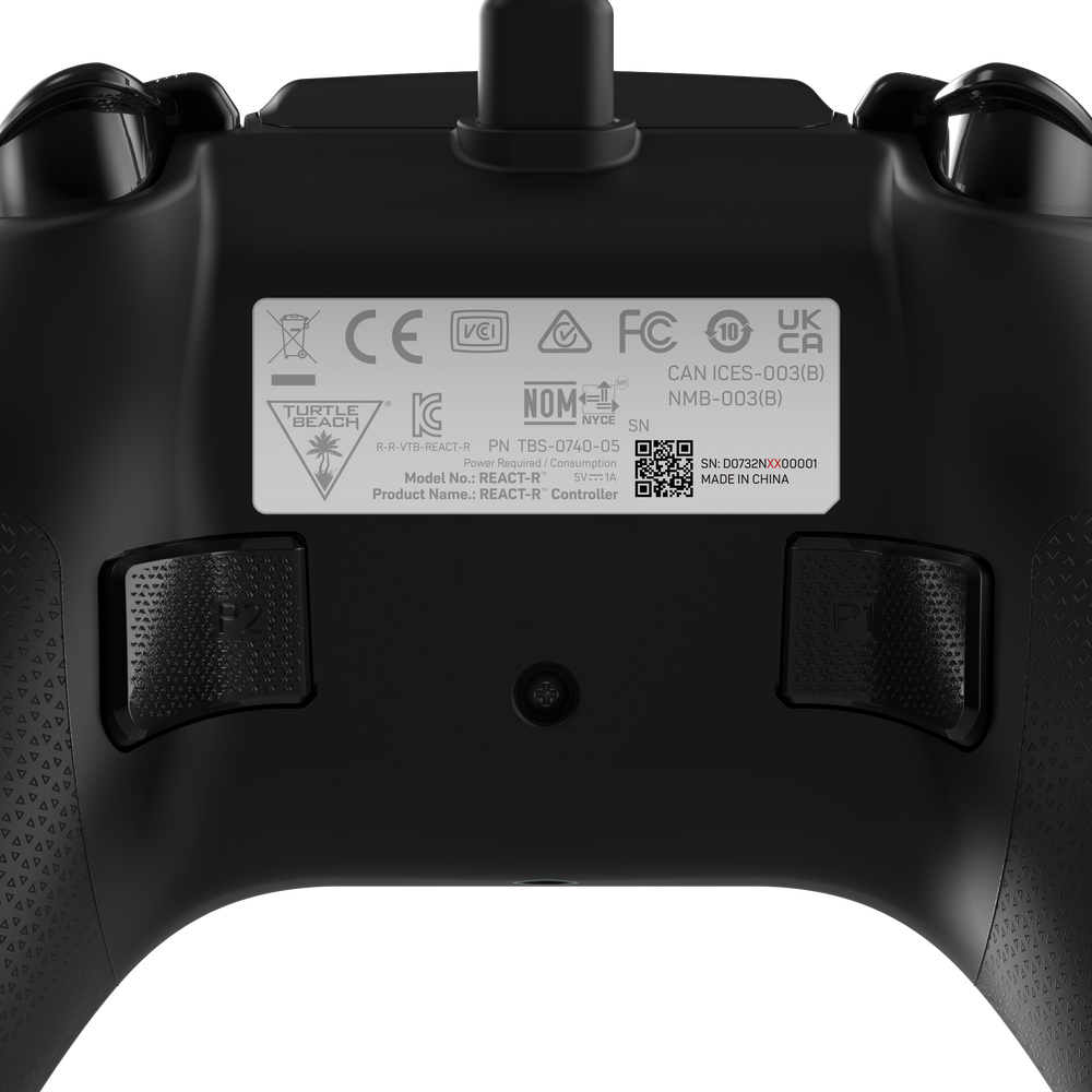 Turtle Beach React-R, Gamepad, PC, Xbox One, Xbox Series S, Xbox Series X, D-pad, Menu button, Share button, View button, Analogue / Digital, Wired, USB