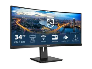 Monitorius Philips B Line 345B1C/00, 86.4 cm (34"), 3440 x 1440 pixels, Quad HD, LCD, 4 ms, Black