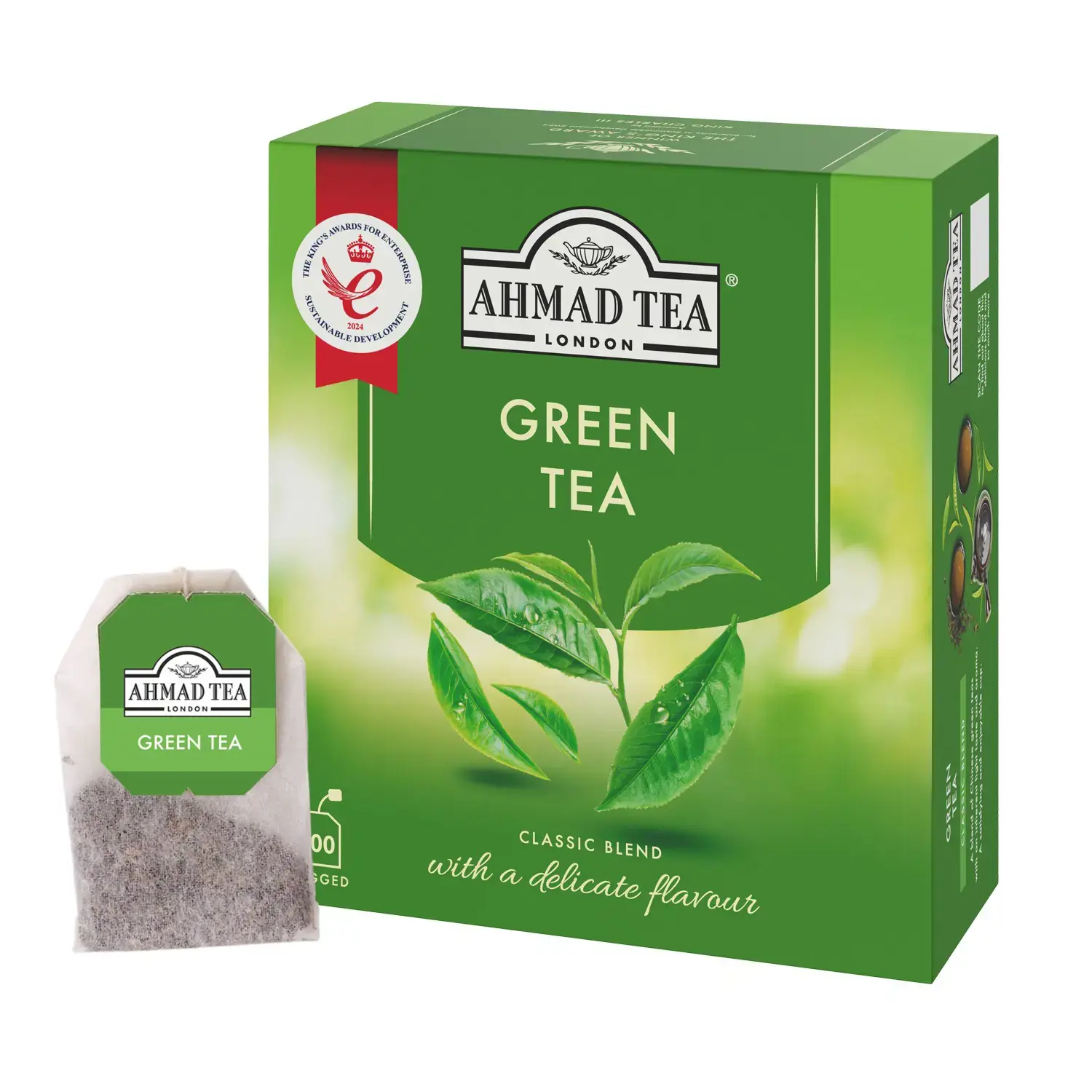 Žalioji arbata AHMAD GREEN TEA, maišeliuose, 100 vnt.