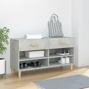 Spintelė batams, betono pilka, 102x35x55cm, apdirbta mediena