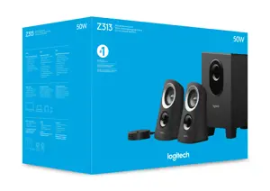 LOGITECH Z313 garsiakalbiai 2.1 juodi