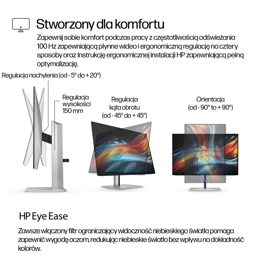 HP Series 7 Pro 24 inch WUXGA USB-C Monitor - 724pu, 61 cm (24"), 1920 x 1200 pixels, WUXGA, Black, Silver