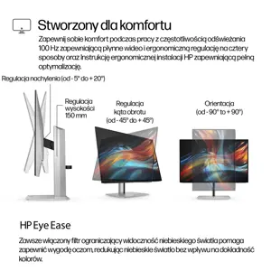 HP Series 7 Pro 24 inch WUXGA USB-C Monitor - 724pu, 61 cm (24"), 1920 x 1200 pixels, WUXGA, Black, Silver