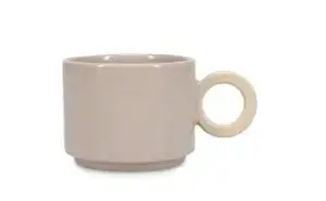 Puodelis Lou, akmens masė, pilka/smėlinė, 280 ml, D 8,5 cm, H 6,7 cm, vnt.