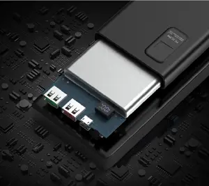 Plokštelės maitinimo bankas 10000mAh PD QC LED, baltos spalvos