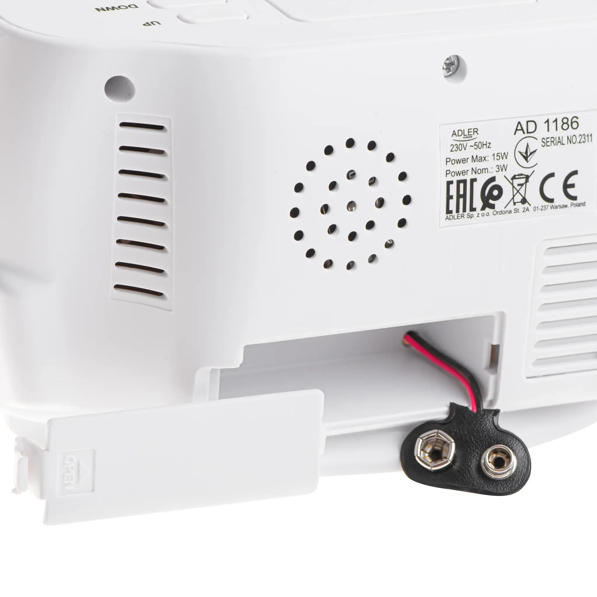 Alarm clock ADLER AD 1186 white