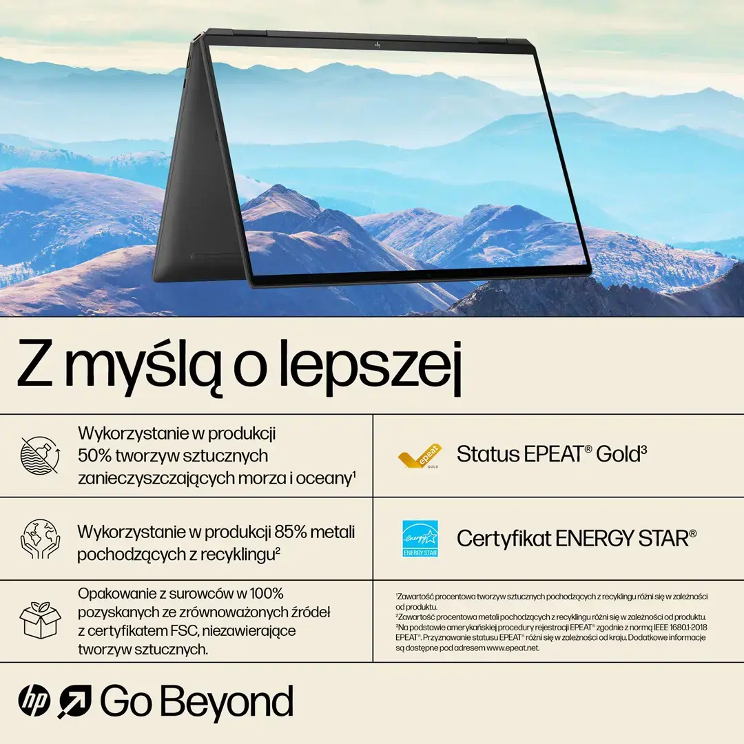 HP Spectre x360 16-aa0233nw Intel Core Ultra 7 155H, 2-in-1 convertible, 40.6 cm (16"), 3K touchscreen, 16 GB LPDDR5x-SDRAM, 1 TB SSD, NVIDIA GeForce RTX 4050, Wi-Fi 7 (802.11be), Windows 11 Pro, AI PC, Black