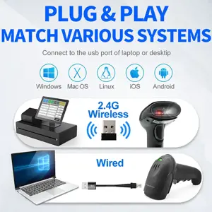 QOLTEC 50868 Brūkšninių kodų skaitytuvas 1D 2D juodas