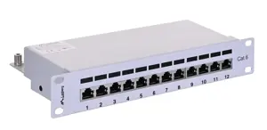 LANBERG PPF6-9012-S Lanberg Patch Panel 10, 12 port 1U, cat.6, grey