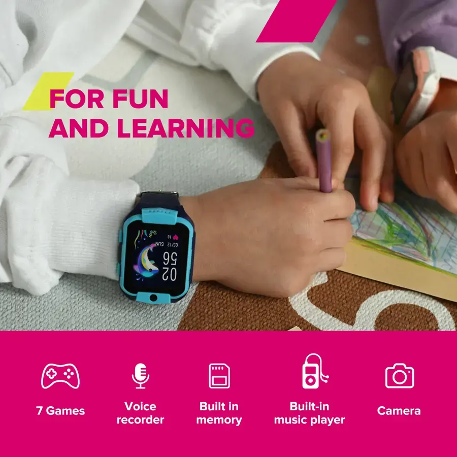 CANYON Cindy KW-41, 1,69'' IPS spalvotas ekranas 240*280, ASR3603C, Nano SIM kortelė, 192+128MB, GSM(B3/B8), LTE(B1.2.3.5.7.8.20) baterija 680mAh, integruota TF kortelė: 512MB, mėlyna, šeimininkas: 53,3*42,3*14,5 mm, dirželis: 230*20 mm, 36g