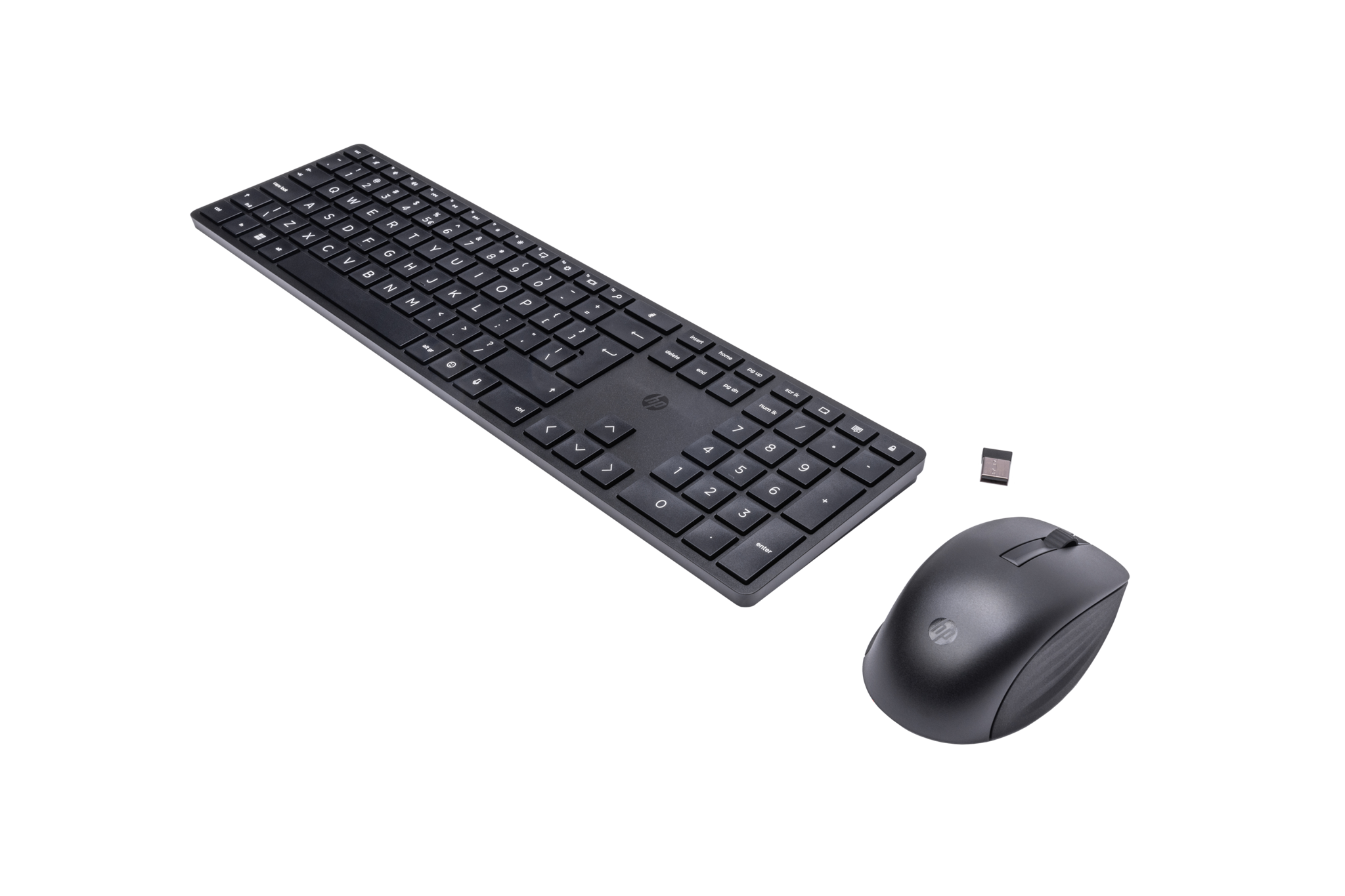 HP 650 belaidis klaviatūros ir pelės komplektas, pilno dydžio (100 %), RF belaidis, membraninis, QWERTY, juodas, pelė pridedama