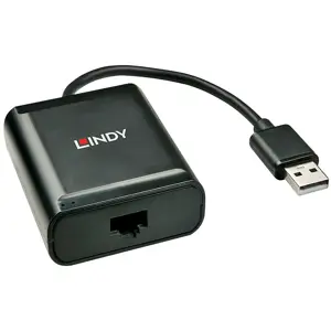 "Lindy" USB 2.0 Cat.5 ilgintuvas 60 m, 4 prievadai, USB 2.0, RJ-45, USB 2.0, juodas, metalinis, 52 mm, 60 mm