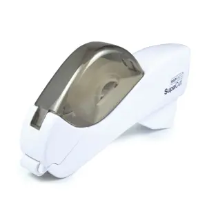 Automatinis lipnios juostos laikiklis Rapesco SupaCut™ su 2 lipnios juostos ritinėliais, baltas