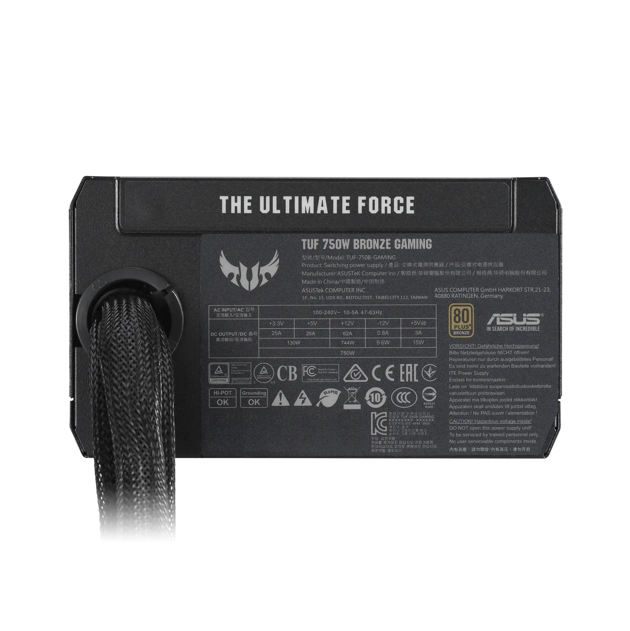 Maitinimo blokas ASUS TUF-GAMING-750B, 750 W, 80 PLUS Bronze