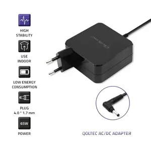 QOLTEC 51751 Nešiojamojo kompiuterio kintamosios srovės maitinimo adapteris Qoltec Huawei 65W 19V 3.42A 4.0 1.7