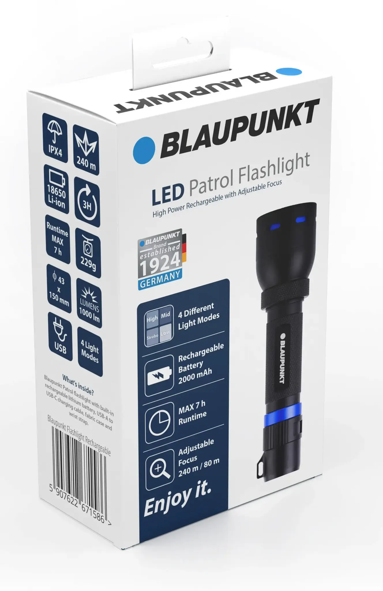 "Blaupunkt" žibintuvėlis LED Patrol Natural