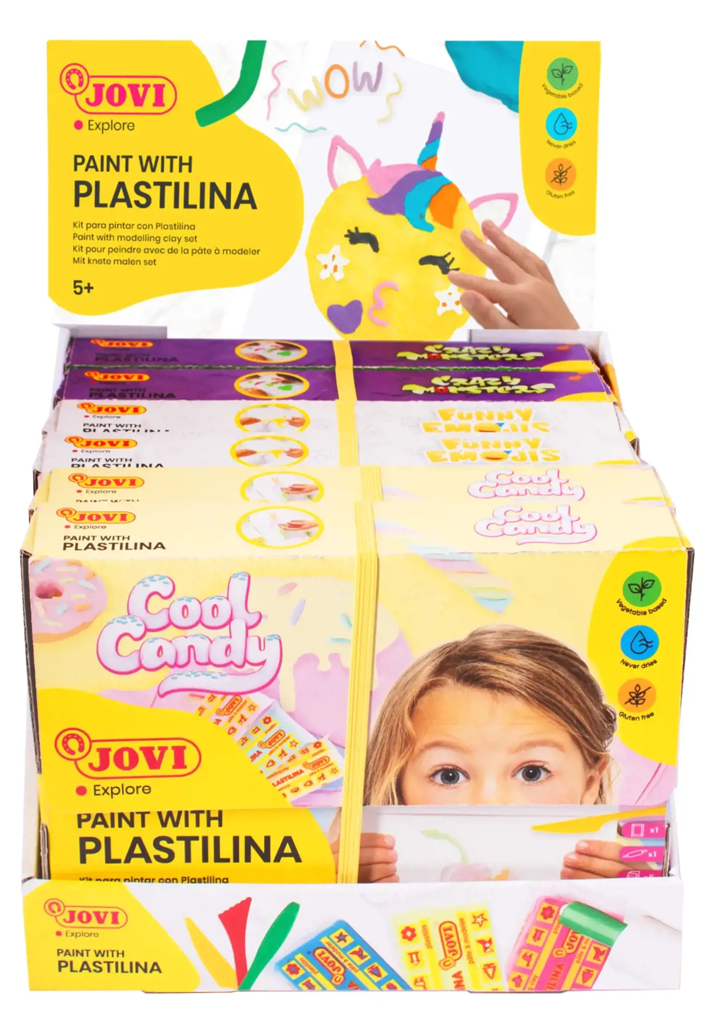 Spalvinimo plastilinu rinkinys JOVI Cool Candy, 6 vnt. rinkinys, su priedais