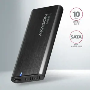 AXAGON EEM2-SBC, M.2 SATA be varžtų RAW dėžutė, juoda, SuperSpeed USB-C 10 Gbps
