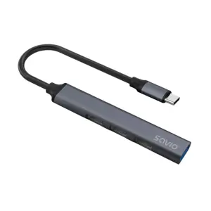SAVIO AK-71 USB-C šakotuvas - 3 x USB-A 2.0, 1 x USB-A 3.0, 4-in-1, 5 Gbps