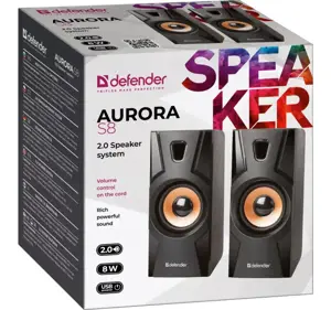 DEFENDER AURORA S8 GARSIAKALBIAI 2.0 8W USB 65408