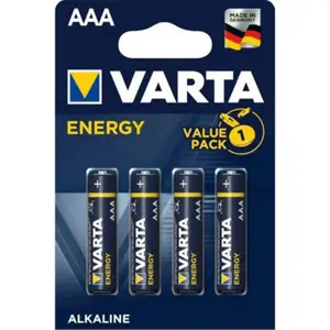 "Varta Energy AAA", Vienkartinė baterija, AAA, šarminė, 1,5 V, 4 vnt., 44,5 mm