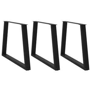 Valgomojo stalo kojos, V formos, 3 vnt., juodos, 100x(72-73,3) cm, plienas