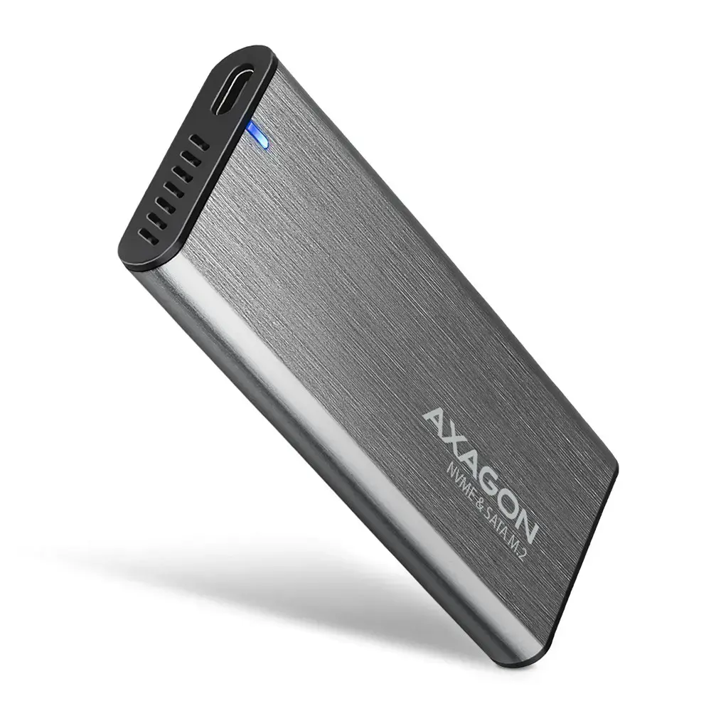 AXAGON EEM2-SG2 USB-C 3.2 Gen 2 - M.2 NVMe / SATA SSD 30-80 mm ALU dėžutė