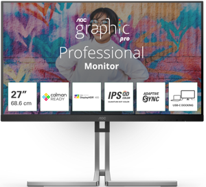 AOC Q27U3CV | 27 " | IPS | 16:9 | 75 Hz | 4 ms | 2560 x 1440 pixels | 420 cd/m² | HDMI ports quanti…