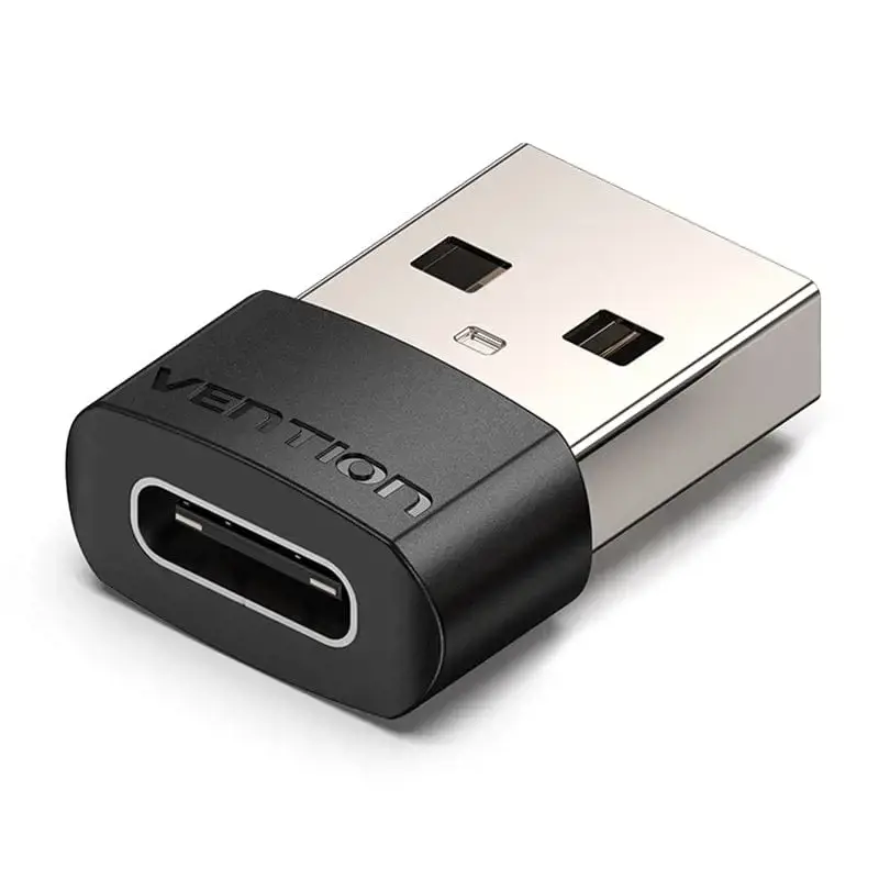 "Vention" USB 2.0 vyriškos ir USB-C moteriškos lyties adapteris Juodas PVC tipas, USB A, USB C, juodas