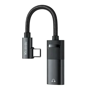 USB-C į AUX mini lizdą 3,5 mm + USB-C adapteris, Mcdodo CA-1880 (juodas)